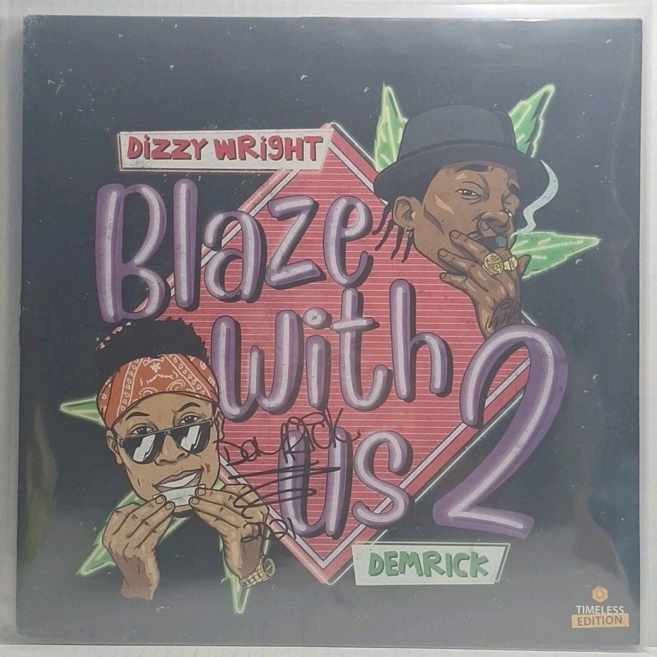 Dizzy Wright Demrick Blaze With Us 2 Record Autographed By Demrick Rare OOP