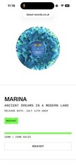 PRE-ORDER Marina Ancient Dreams in a Modern Land Blood Records LP /2500 SOLD OUT
