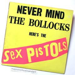 ORIGINAL 1977 UK BLANK 1ST COVER SEX PISTOLS NEVER MIND THE BOLLOCKS VINYL LP EX
