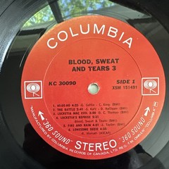 Blood Sweat &Tears 3 Vinyl Record, CANADA 1970, Columbia Two Eye, Gatefold, VG+