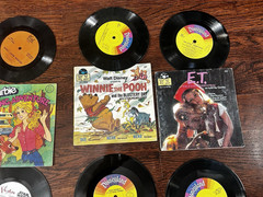 Lot of 7 Vintage Disney Barbie ET Star Wars See Hear Read Books With Records
