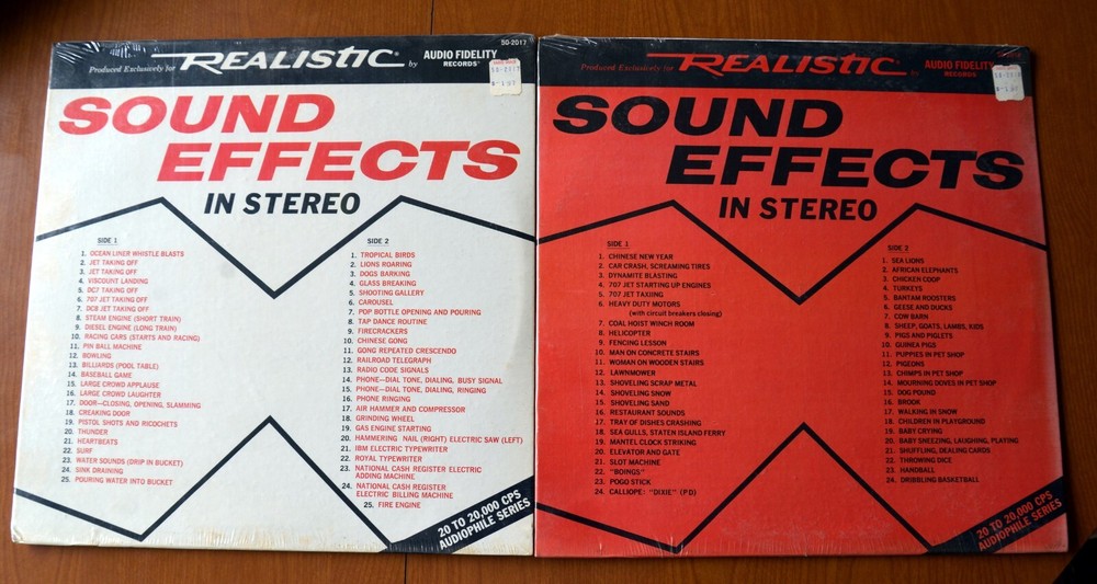 2) REALISTIC SOUND EFFECTS AUDIO FIDELITY REC 50-2017 & 50-2018 FACTORY SEALED