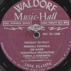 DOMINIC VALENTE Holiday In Italy WALDORF MH 33-188 VG Easy Listening 10″ LP