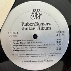 RUBEN ROMERO Guitar Album LP PRIVATE Jazz Folk Psych Breaks TESTED EX