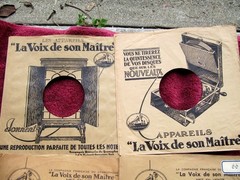 1928 French HIS MASTER’S VOICE 4x Record SLEEVES 10″ 25 cm La Voix de Son Maitre