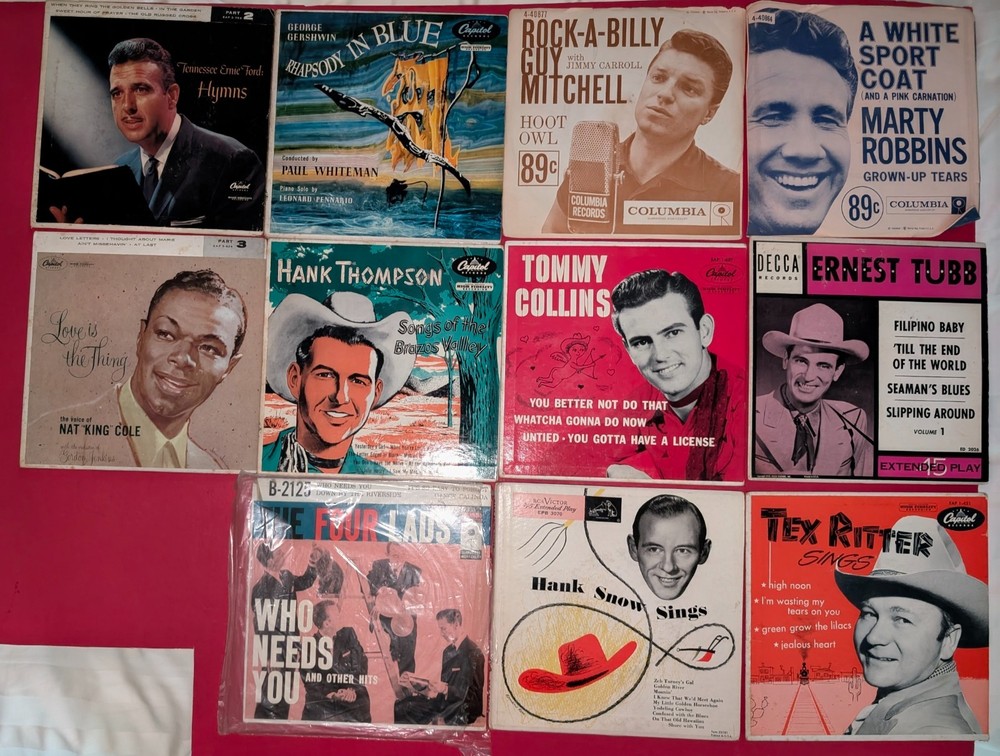 (11) 1950’s – 1960’s 45 records, Rock a Billy, Country, etc..