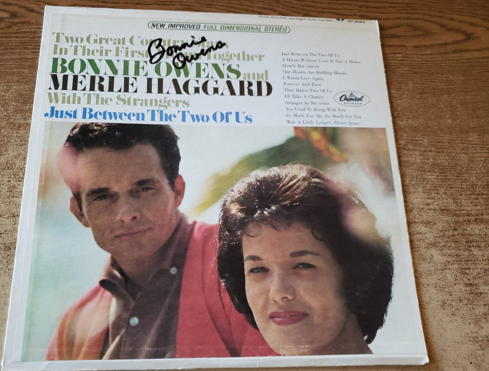 hand signed bonnie owens 1960s VG+ Just Between The Two cover only see notes!