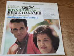 hand signed bonnie owens 1960s VG+ Just Between The Two cover only see notes!