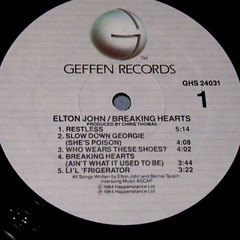 Elton John – Breaking Hearts LP ~ Sad Songs Vinyl Excellent (EX)