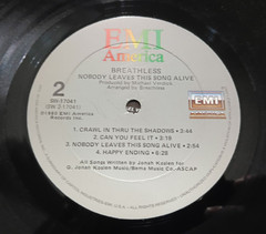 BREATHLESS – Nobody Leaves This Song Alive 1980 Vinyl LP EMI America SW-17041