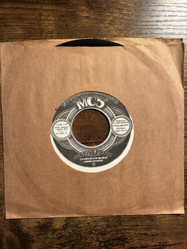 MC5 Looking at You/Borderline 1968 A-Square Records 7-Inch No Sleeve