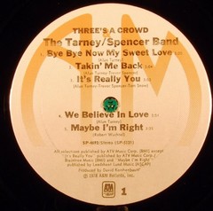 The Tarney/Spencer Band, Three’s A Crowd, (LP, Album, San), NM or M-, 4257260958