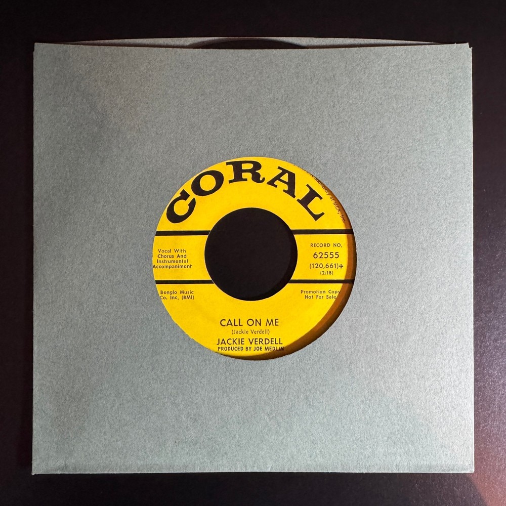 Jackie Verdell “Call On Me / If We Are Really In Love” 1968 Promo Soul 45rpm NM