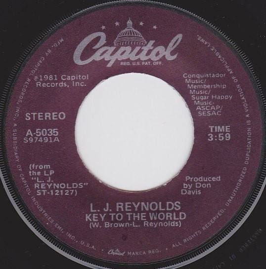 L. J. Reynolds* – Key To The World / Tell Me (7″) (Good (G)) – 4022537275