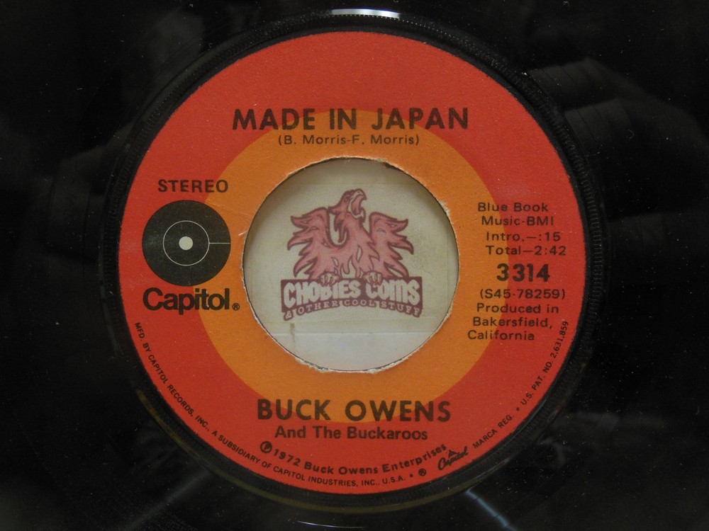 Buck Owens – Made In Japan / Black Texas Dirt, 45 RPM VG+ (23N)