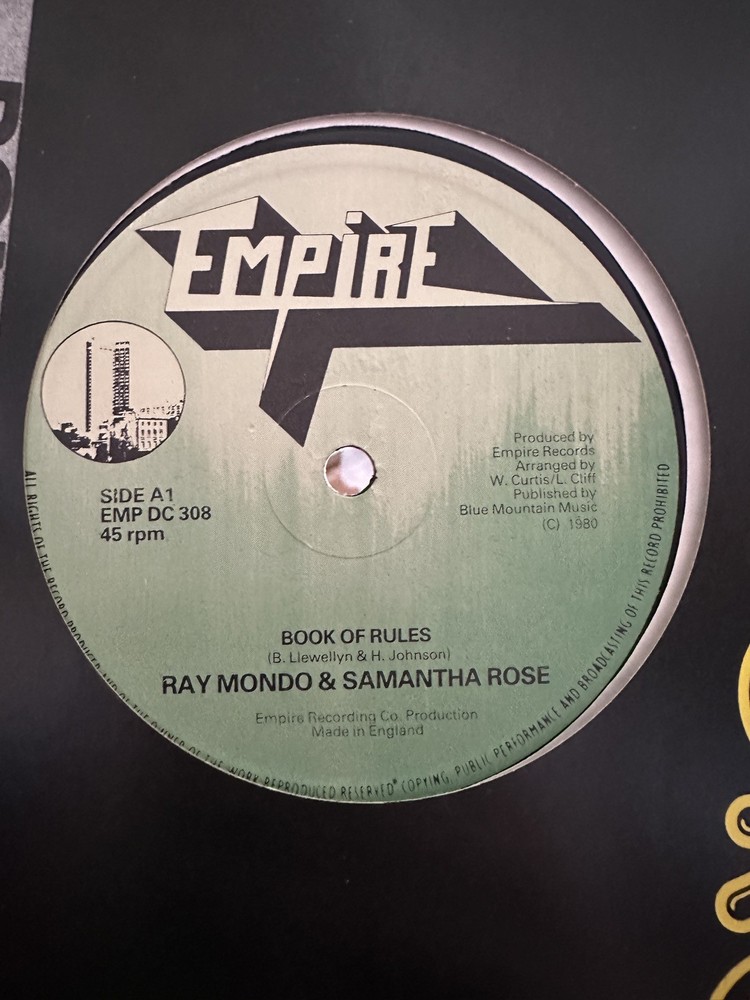 Ray Mondo & Samantha Rose – Book Of Rules / Easy Loving, 12″, (Vinyl)