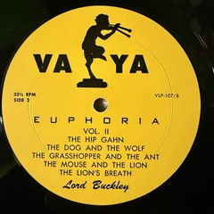 Lord Buckley ‎– Euphoria (Volume II) LP Vinyl Spoken Word 1956 Poetry Jazz Vaya