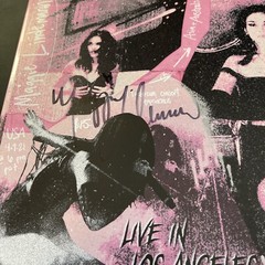Hand Signed 12 x 12 Flat + Pink Vinyl Maggie Lindemann Paranoia Live Los Angeles