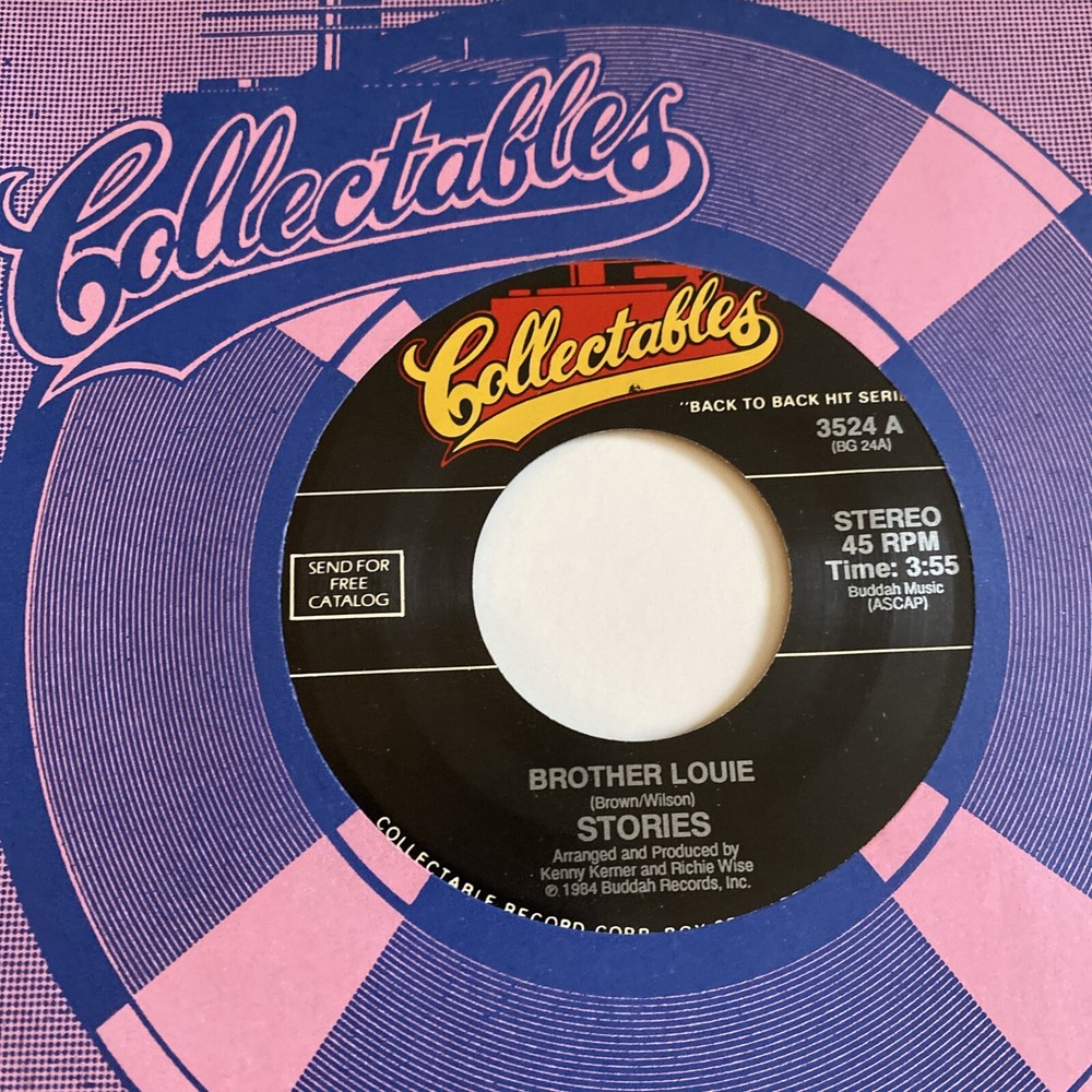 Stories 45 Brother Louie / What Comes After NEW reissue unplayed