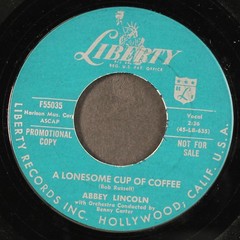 ABBEY LINCOLN: a lonesome cup of coffee / i didn’t say yes LIBERTY 7″ Single