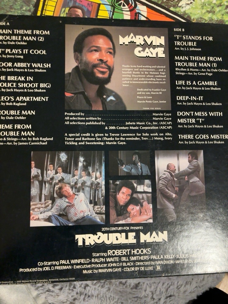 Marvin Gaye Trouble Man LP Vinyl Tamla 1972 T 322L Soundtrack