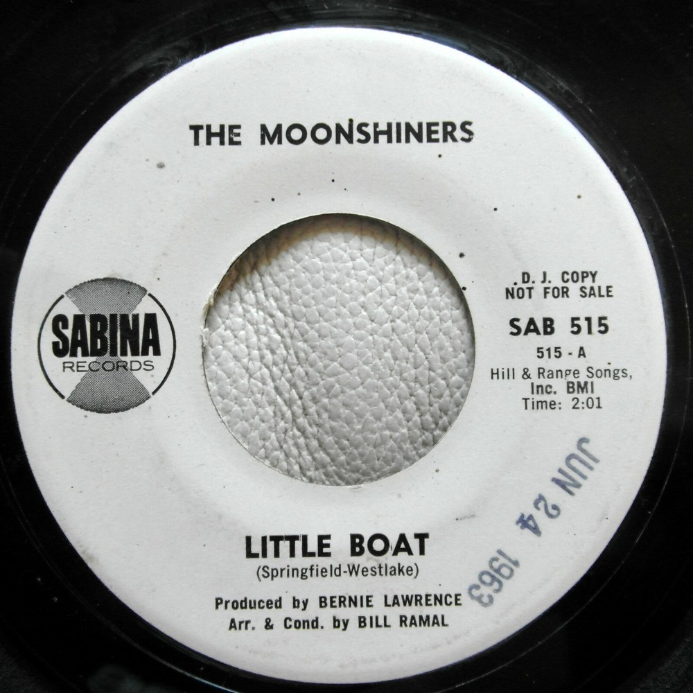 The MOONSHINERS 45 Polly / Little Boat SABINA folk pop 1963 Promo Ct 3025