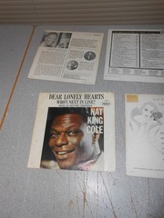 LOT OF 7 VTG NAT KING COLE 45 RPM RECORDS WITH CARDBOARD JACKETS