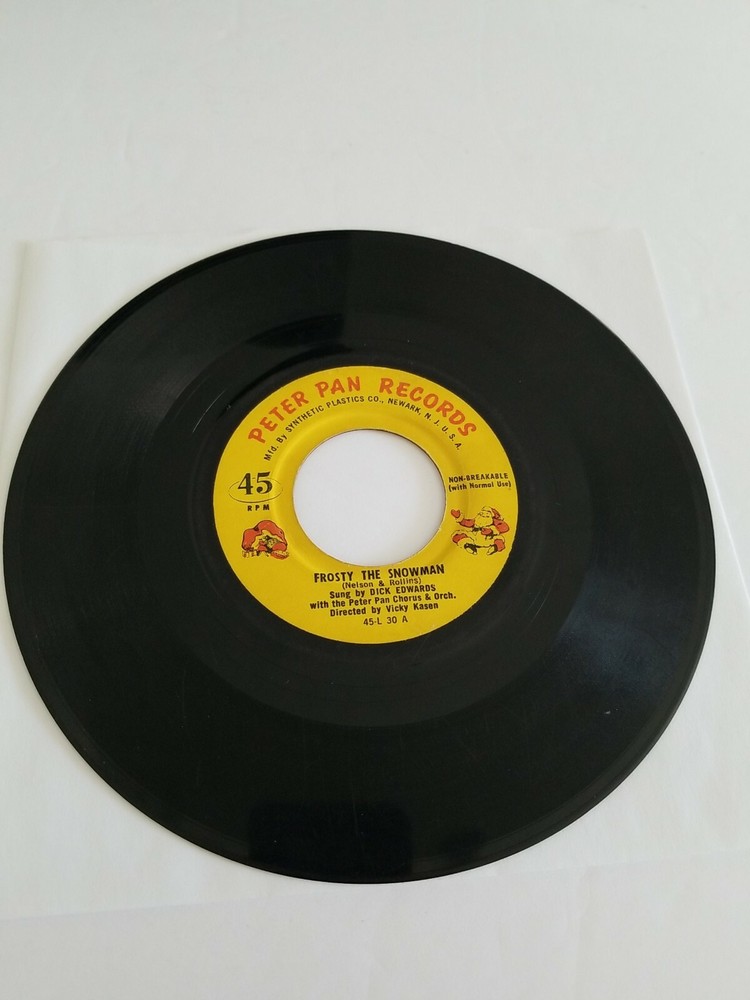 FROSTY THE SNOWMAN/ JOY TO THE WORLD + PETER PAN RECORDS V.G. TESTED 45 RECORD
