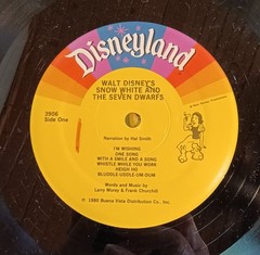 Disney Snow White & The Seven Dwarfs Read Along Book Record LP Storyteller VTG