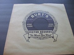 78RPM Victor 12 inch custom paper sleeve for Burt’s Records, Cleveland no record