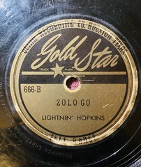 LIGHTNIN’ HOPKINS: Automobile / Zolo Go GOLD STAR # 666 78 RPM Texas Blues 1949