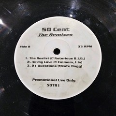 50 Cent The Remixes Promo White Label 12″ Vinyl 33 RPM 50TR1