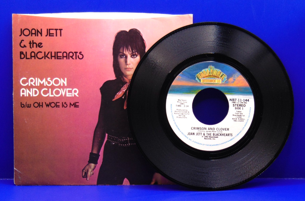 JOAN JETT & THE BLACKHEARTS Crimson And Clover 45 RPM w/PS BOARDWALK 144 NM/UNPD