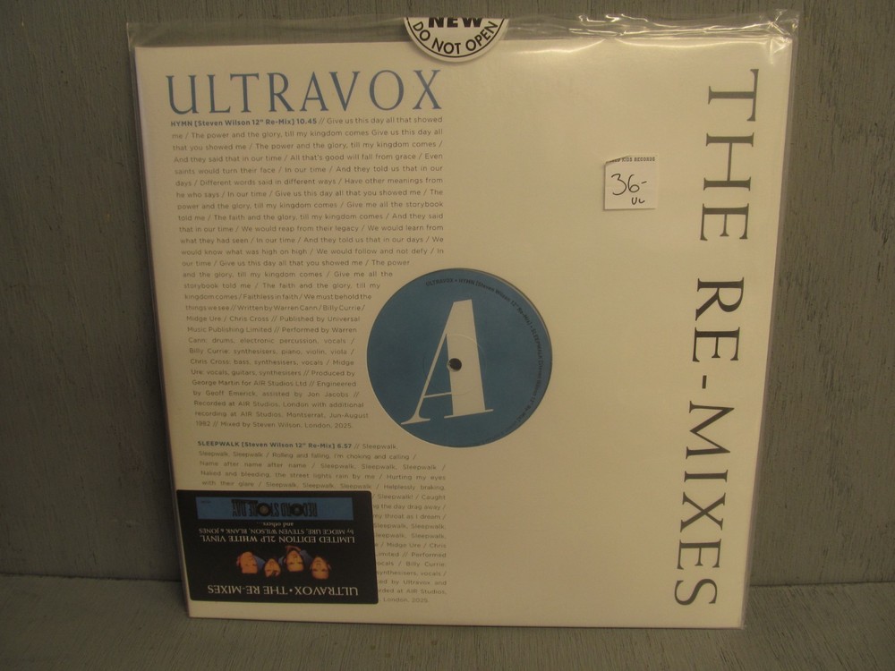 ULTRAVOX The Re-Mixes RSD 2026 2xLP sealed WHITE VINYL Record NEW