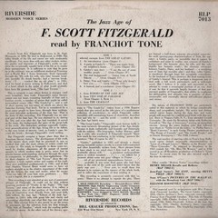 Franchot Tone – The Jazz Age Of F. Scott Fitzgerald Riverside Records RLP 701 LP