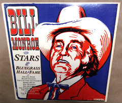 RARE AUTOGRAPHED,BILL MONROE & STARS BLUEGRASS HALL OF FAME,VINYL LP ALBUM