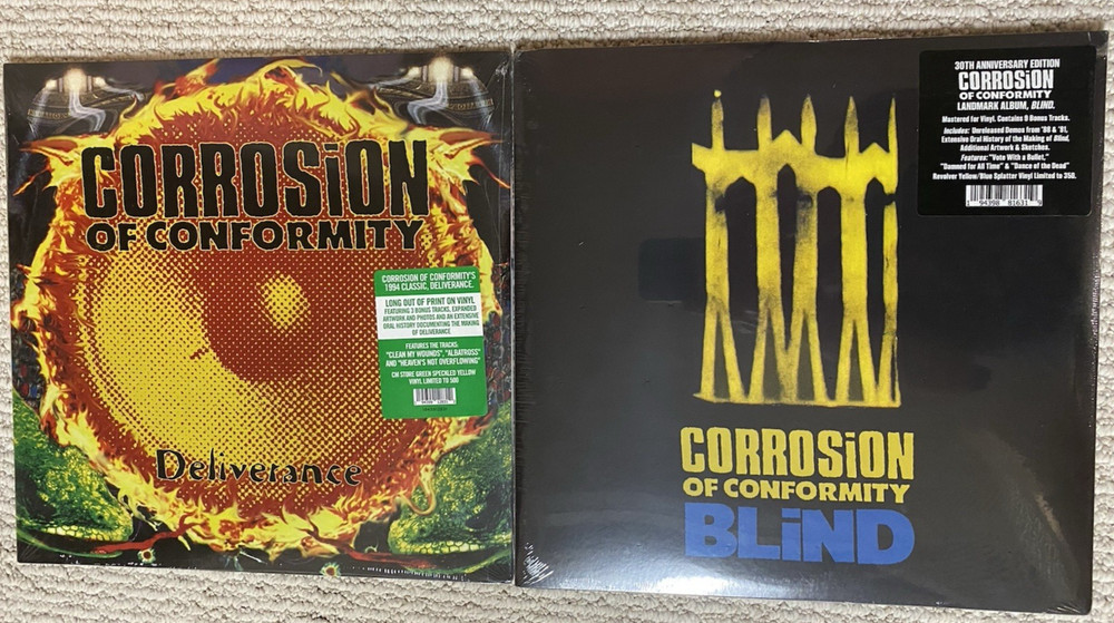 CORROSION OF CONFORMITY Lot Sale Deliverance & Blind LP Ltd Ed Colored Vinyl NEW