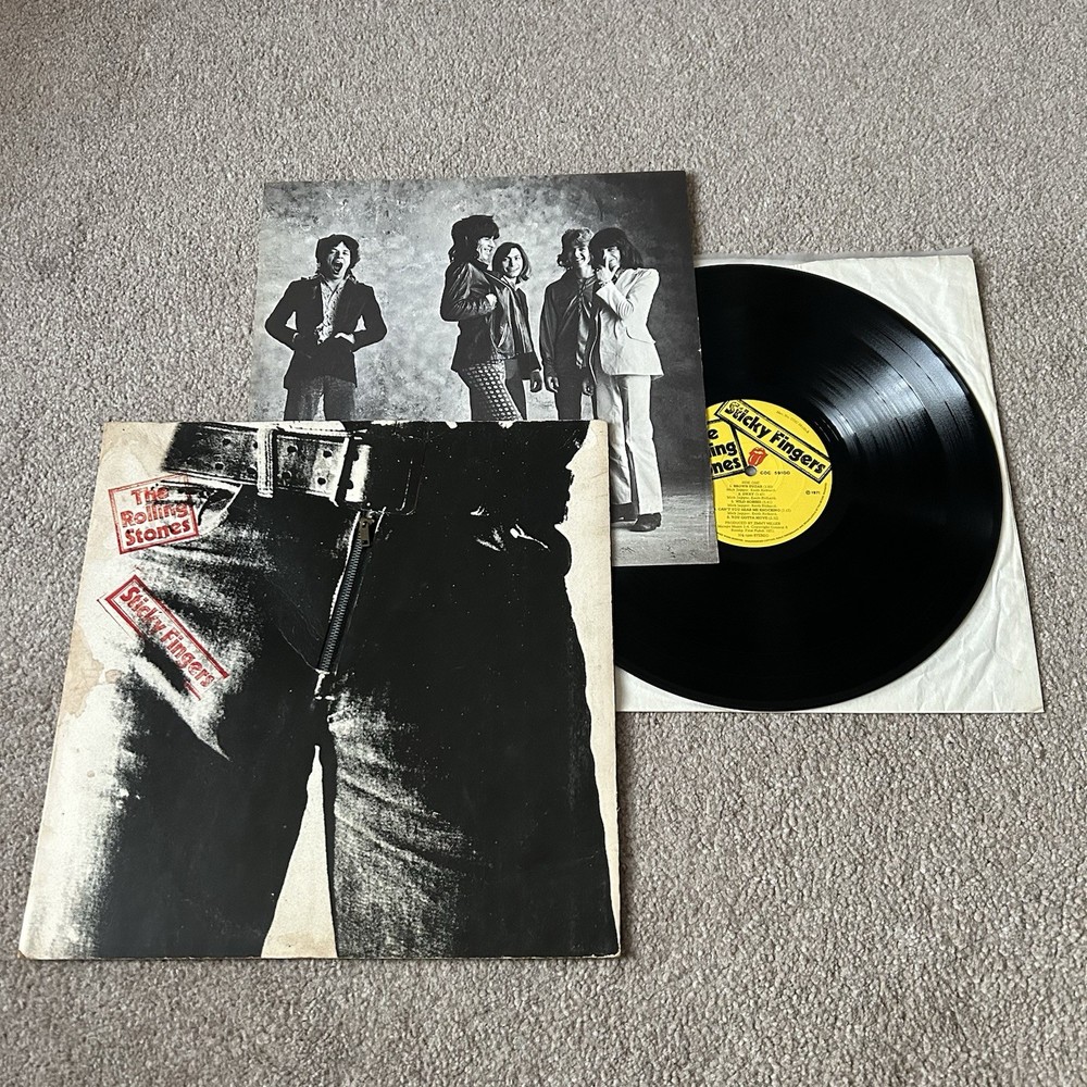 The Rolling Stones – Sticky Fingers Vinyl Record FIRST UK Pressing 1971 Zip