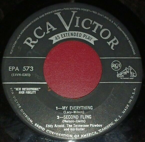 Vintage 45RPM Record : Eddy Arnold, My Everything / Second Fling : RCA Victor