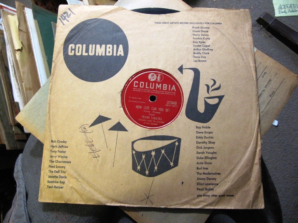 Jim Flora 1946 FRANK SINATRA How Cute Can You Be/ Five Minutes COLUMBIA 37048