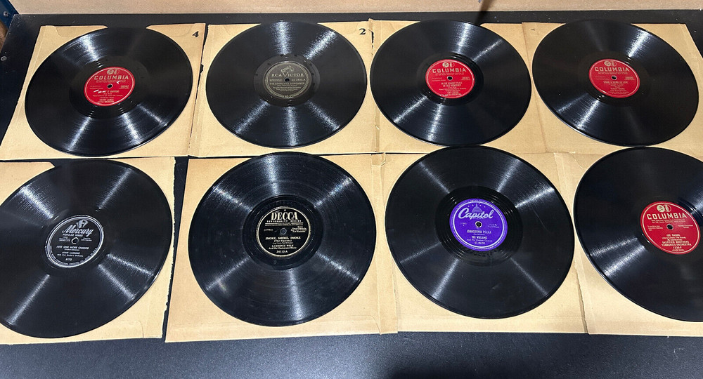 Lot 8 Vintage Records 78RPM 10” Various Labels Genres/Artists, Capitol, Columbia
