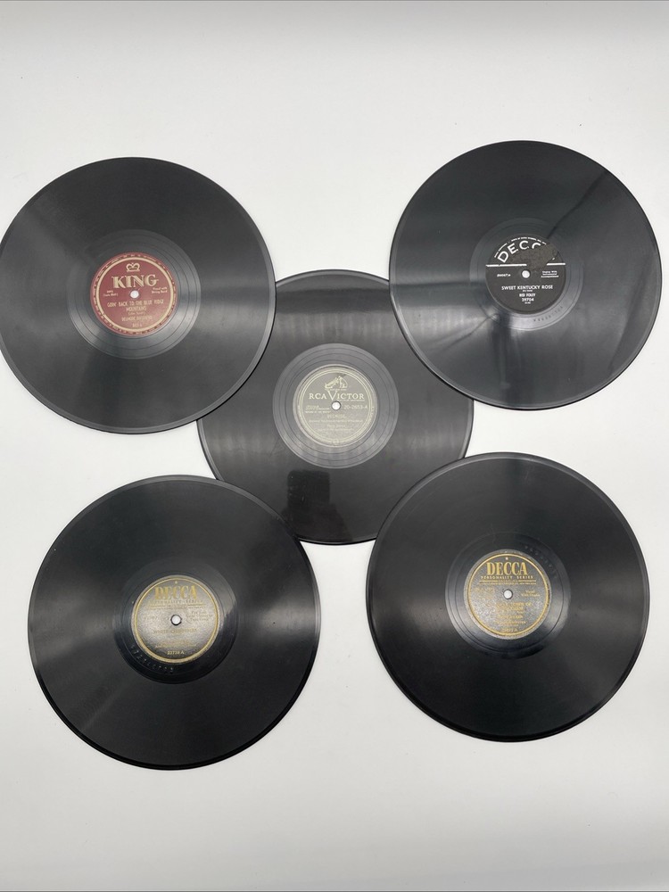 Lot of 5 – 78 RPM Records – Labels: Decca / RCA Victor / King – 1940s