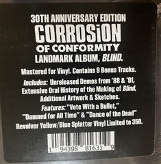 CORROSION OF CONFORMITY Lot Sale Deliverance & Blind LP Ltd Ed Colored Vinyl NEW