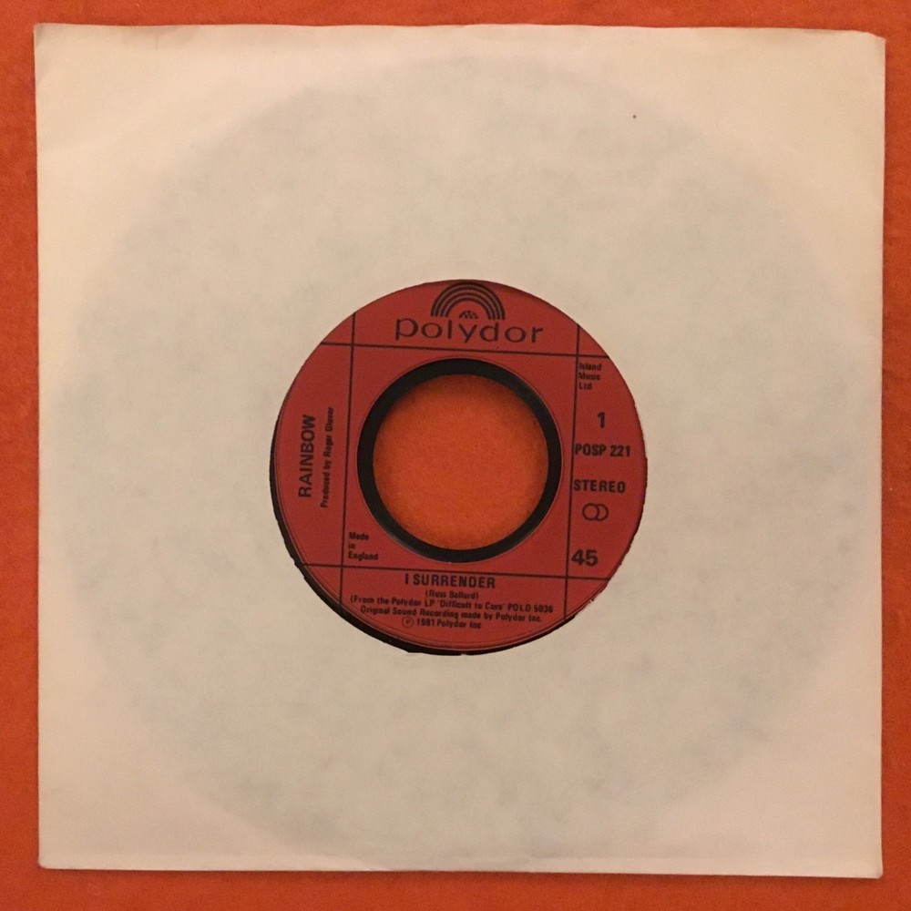 JUKEBOX COPY- Rainbow- I Surrender- Polydor Records 7 “ 1981