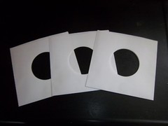 1 Various Record 100ct 7″ 45RPM White Paper Inner Sleeves hole for viewing Label