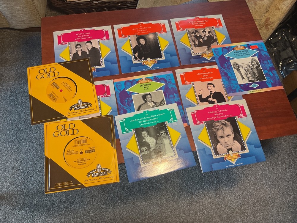 11 Old Gold 45rpm Vinyl Records Bundle Various Artist Collection 60s 70s