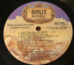 Robert Klein Mind Over Matter Vinyl First Pressing Excellent (EX) 1974