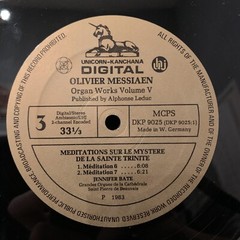 MESSIAEN Organ Works Vol. 5 Meditations Mystere BATE – Unicorn-Kanchana ST 2LP