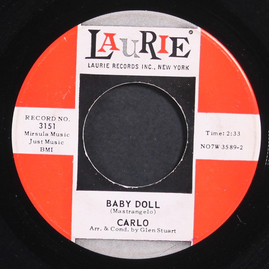 CARLO & GROUP: write me a letter / baby doll LAURIE 7″ Single 45 RPM