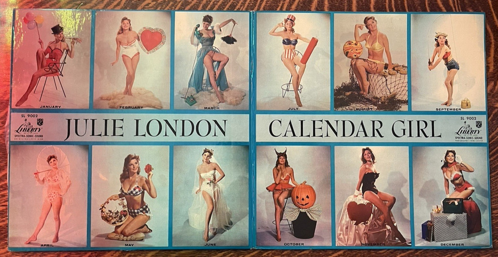 12″ LP~ JULIE LONDON~ 1956~ CALENDAR GIRL~ GATEFOLD COVER/MAROON LABEL~ NICE!